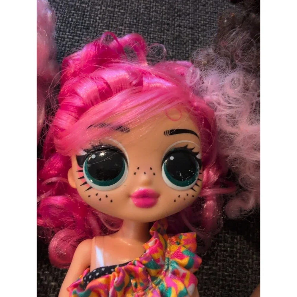 LOL Surprise OMG Lot of 3 Fashion Dolls 2019 MGA Curly Hair No Original Clothes